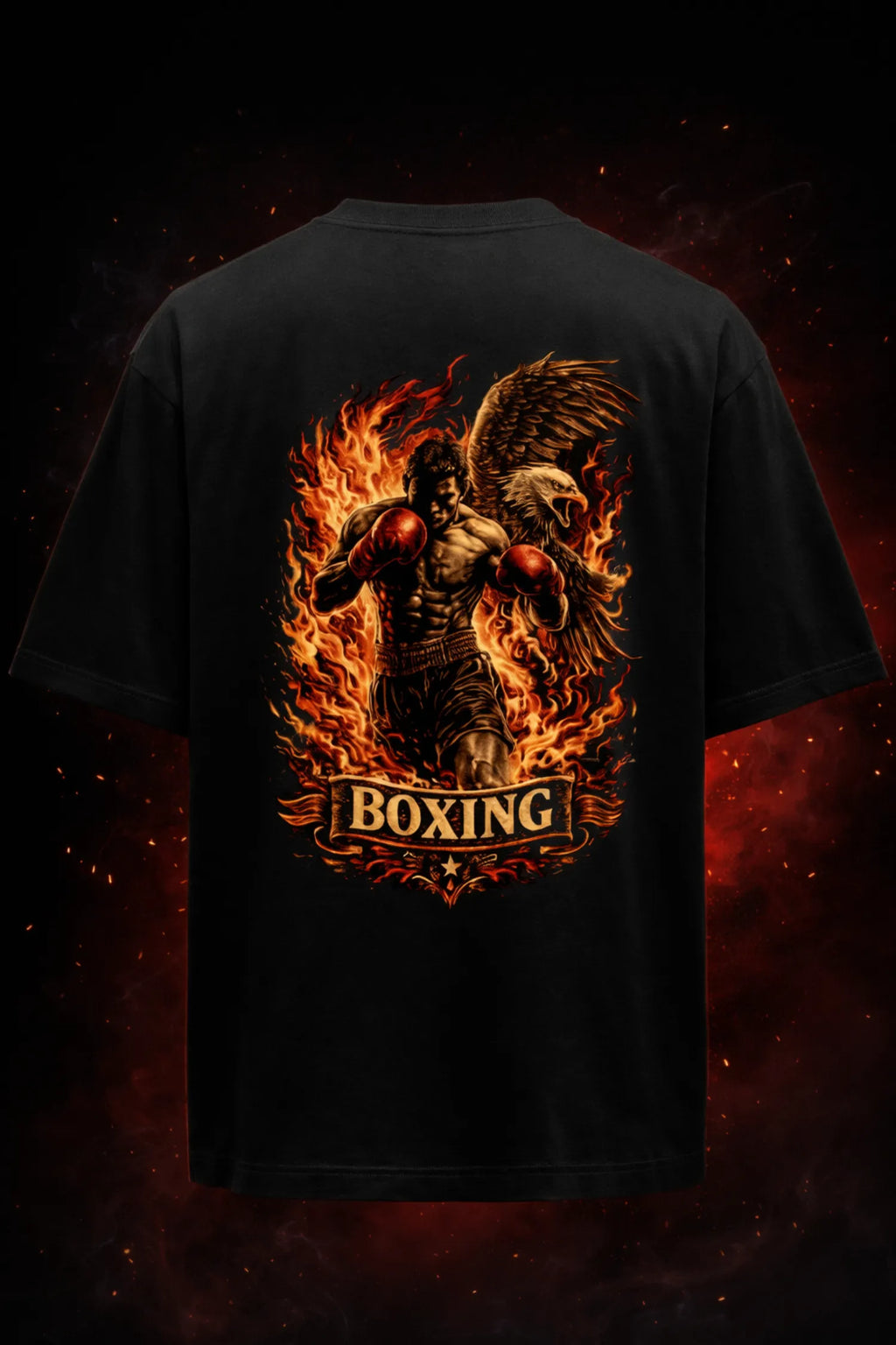 BOXING FLAMES OVERSIZED TSHIRT